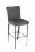 Amisco's Melrose Upholstered Modern Bar Stool with Quilted Back in Gray
