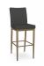 Amisco's Melrose Modern Gold Bar Stool with Black Quilted Back and Seat