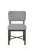 Wesley Allen's Miami Modern Upholstered Dining Chair in Brown Metal Finish and Gray Cushion - Front View