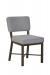 Wesley Allen's Miami Modern Upholstered Dining Chair in Brown Metal Finish and Gray Cushion