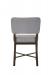 Wesley Allen's Miami Modern Upholstered Dining Chair in Brown Metal Finish and Gray Cushion - Back View