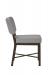 Wesley Allen's Miami Modern Upholstered Dining Chair in Brown Metal Finish and Gray Cushion - Side View