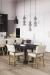 Wesley Allen's Miami Gold Dining Chairs in Modern Kitchen