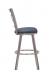 Wesley Allen's Edmonton Brushed Stainless Steel Bar Stool with X Back Design in Bar Height - Side View
