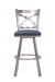 Wesley Allen's Edmonton Brushed Stainless Steel Bar Stool with X Back Design in Bar Height - Front View