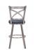 Wesley Allen's Edmonton Brushed Stainless Steel Bar Stool with X Back Design in Bar Height - Back View