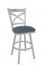 Wesley Allen's Edmonton Brushed Steel Metal Swivel Bar Stool with X Back