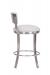 Wesley Allen's Bali Modern Stainless Steel Bar Stool with Low Back and White Cushion - Side View