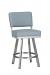 Wesley Allen's Miami Swivel Barstool in Stainless Steel with Upholstered Back and Square Seat