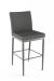 Amisco's Monroe Upholstered Modern Stool with Quilted Back in Gray