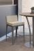 Amisco's Ethan Upholstered Quilted Barstool with Low Back in Modern Dining Space and Pub Table