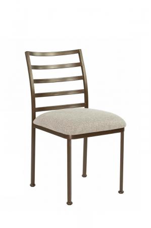 Wesley Allen's Benton Modern Metal Brown Dining Chair with Seat Cushion