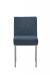 Wesley Allen's Marbury Modern Blue Upholstered Dining Chair with Sled Base in Silver - Front View