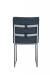 Wesley Allen's Marbury Modern Blue Upholstered Dining Chair with Sled Base in Silver - Back View