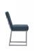 Wesley Allen's Marbury Modern Blue Upholstered Dining Chair with Sled Base in Silver - Side View