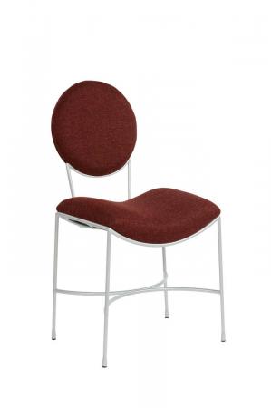 Wesley Allen's Jamestown Modern Dining Chair with Round Back and Sloped Seat - In Red Fabric