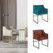 Wesley Allen's Mila Modern Custom Made Dining Chair in Gold, Red and Blue