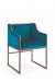 Wesley Allen's Mila Modern Arm Chair in Royal Teal Fabric and Brown Metal Finish