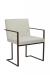 Wesley Allen's Marzan Modern Upholstered Dining Chair with Arms, Metal Frame, and Sled Base