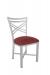 Wesley Allen's Raleigh Platinum Gray Dining Chair with Red Seat Cushion