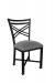 Wesley Allen's Raleigh Black Caster Dining Chair with Cross Back