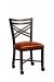 Wesley Allen's Raleigh Black Dining Chair with Cross Back and Reddish Brown Vinyl