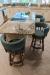 Darafeev's Ace Low Back Wood Counter Stool in Brown and Blue Cushion in Customer Kitchen