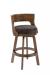 Darafeev's Gen Wood Upholstered Swivel Bar Stool with Low Back in Rustic Pewter