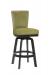 Darafeev's 917 Black Wood Swivel Bar Stool with Green Seat and Back Fabric
