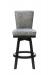 Darafeev's 917 Swivel Wood Bar Stool with Gray Leather Back - Front