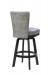 Darafeev's 917 Swivel Wood Bar Stool with Gray Leather Back - Side Back