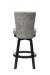 Darafeev's 917 Swivel Wood Bar Stool with Gray Leather Back - Back