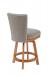 Darafeev's #917 Upholstered Swivel Counter Stool in Natural Wood - View of Back