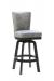 Darafeev's 917 Swivel Wood Bar Stool with Gray Leather Back