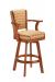 Darafeev's #910 Wooden Upholstered Swivel Bar Stool with Arms in Cinnamon Cherry Wood Finish