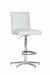 Fairfield's Uma Channel Quilting Barstool in White Upholstered Back and Seat and Nickel Base Metal Finish - Tall Seat Height