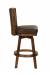 Darafeev's 915 Brown Wood Swivel Bar Stool with Back and Leather Seat Upholstery - Side View