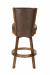 Darafeev's 915 Brown Wood Swivel Bar Stool with Back and Leather Seat Upholstery - Back View