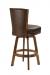 Darafeev's 915 Brown Wood Swivel Bar Stool with Back and Leather Seat Upholstery - Back Side View
