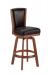 Darafeev's #915 Flexback Upholstered Swivel Wooden Stool with Back in Brown Finish
