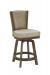 Darafeev's 915 Wood Swivel Bar Stool in Rustic Pewter Wood Finish and Leather Seat