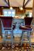 Darafeev's Classic Maple Swivel Bar Stools with Arms in Gray Wood Finish and Burgundy Seat Back Cushion
