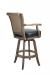 Darafeev's Classic Wooden Upholstered Swivel Bar Stool with Arms and Nailhead Trim - View of Back