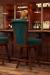 Darafeev's Classic Maple Luxury Bar Stool in Cherry Wood, Teal Seat/Back Cushion - in Home Bar