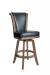 Darafeev's Classic Traditional Wooden Upholstered Swivel Stool with Back and Nailhead Trim