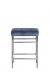 Fairfield's Jessup Backless Counter Stool with Square Seat Cushion in Blue and Nickel Metal Base - Side