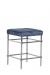 Fairfield's Jessup Backless Counter Stool with Square Seat Cushion in Blue and Nickel Metal Base
