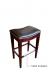 Holland's 3210 Backless Hampton Wood Saddle Bar Stool with Metal Footplate