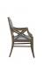 Fairfield's Brookfield Modern Dining Arm Chair with Wood Frame and Blue Fabric - Side View