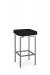 Amisco's Atlas Backless Modern Swivel Bar Stool Square Design in Silver and Black
